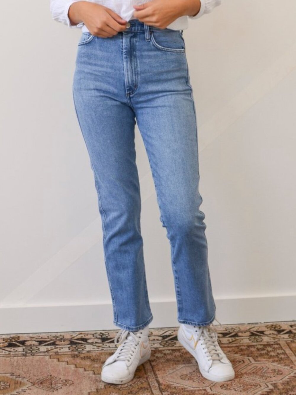 AGOLDE Pinch Waist High Rise Straight Kick Jean Divide Wash A095C 28